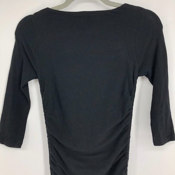 James Perse Black Ruched Midi Jersey Dress size 0/XS - Picture 13 of 16